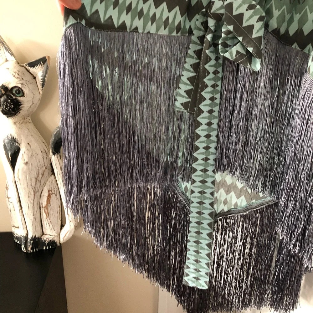 Fringe Hem Kimono, Handmade in Indonesia - Picture 5 of 9